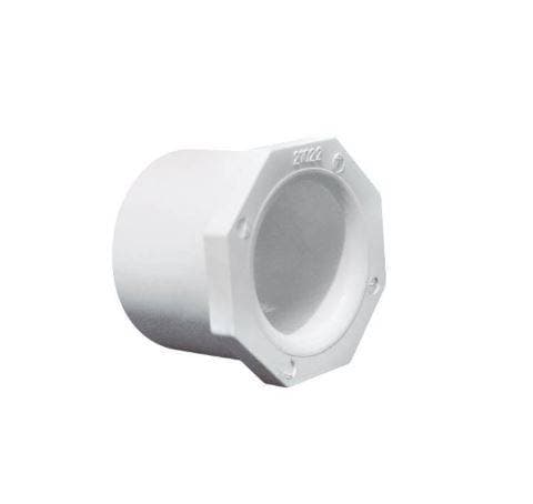 Conex. Pres. Reducción (1 a 1/2)" en PVC Blanco LG — imagen 1