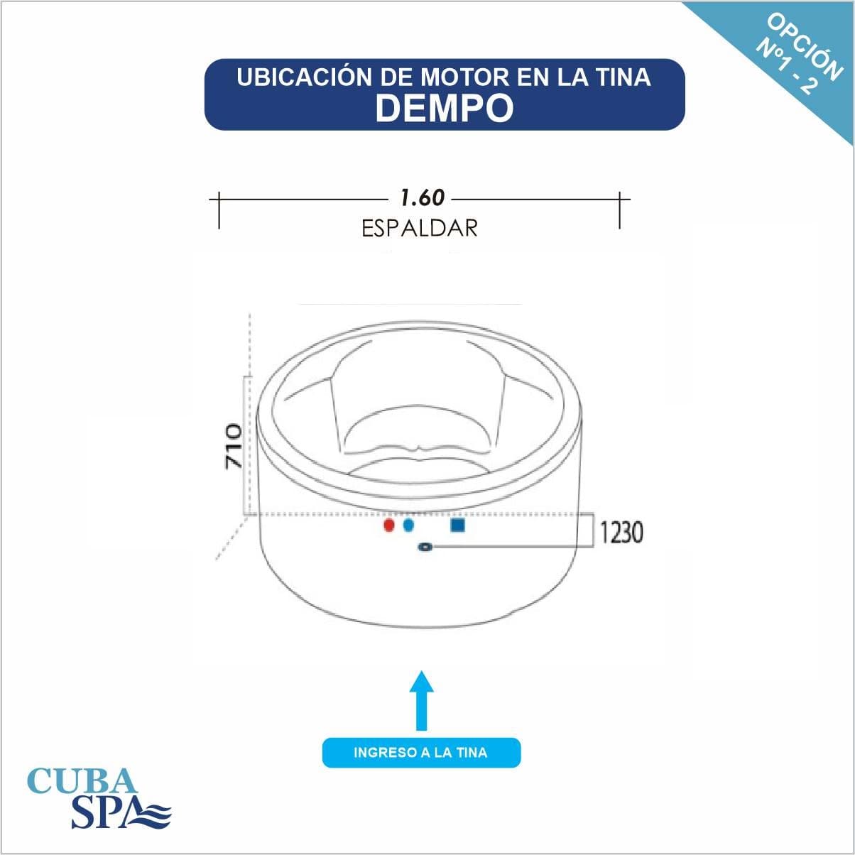 Tina Hidromasaje - DEMPO 160 Ø