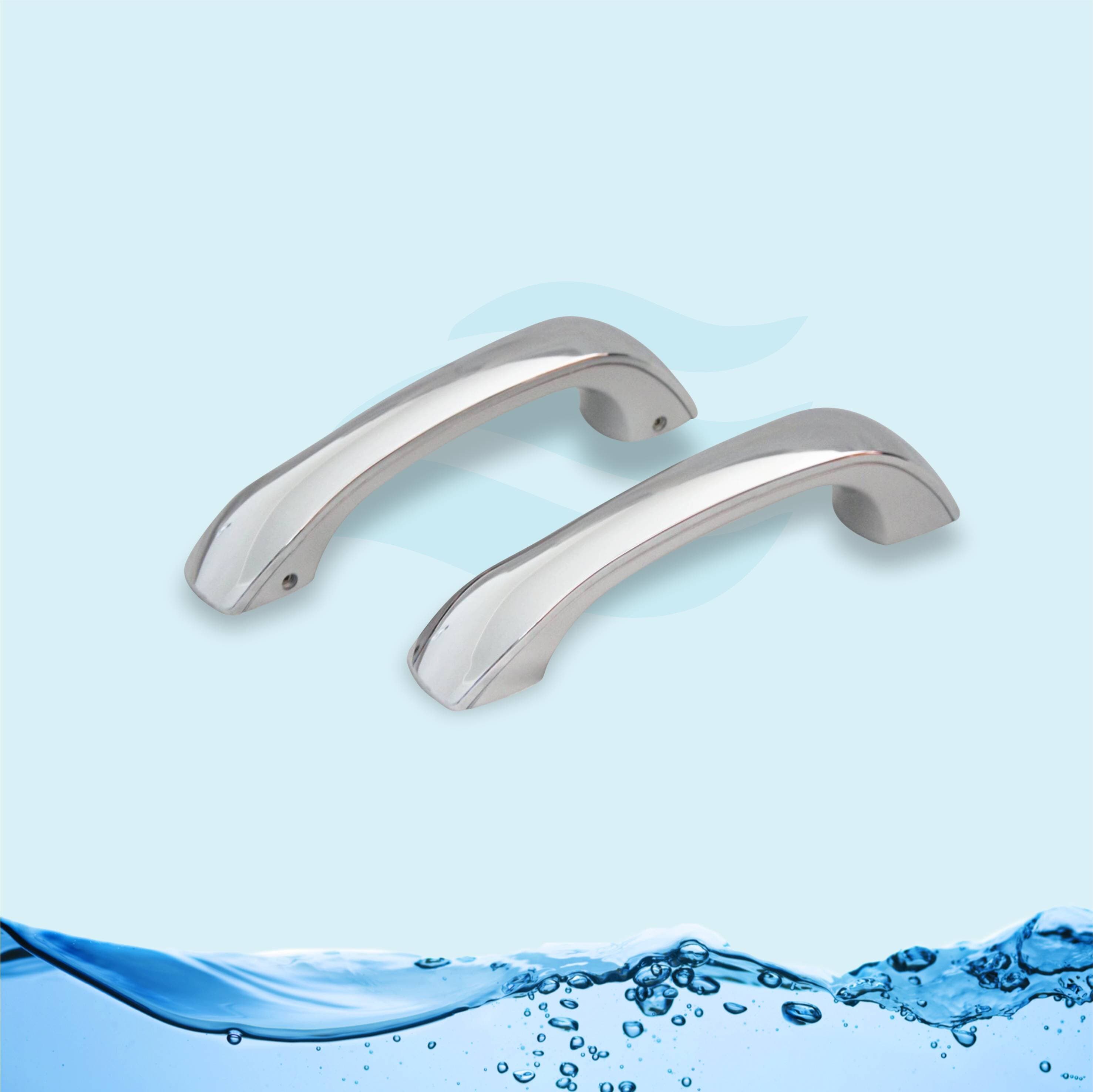 Agarradera curva I en ABS par Cromado (Set Par) (Largo:230mm)