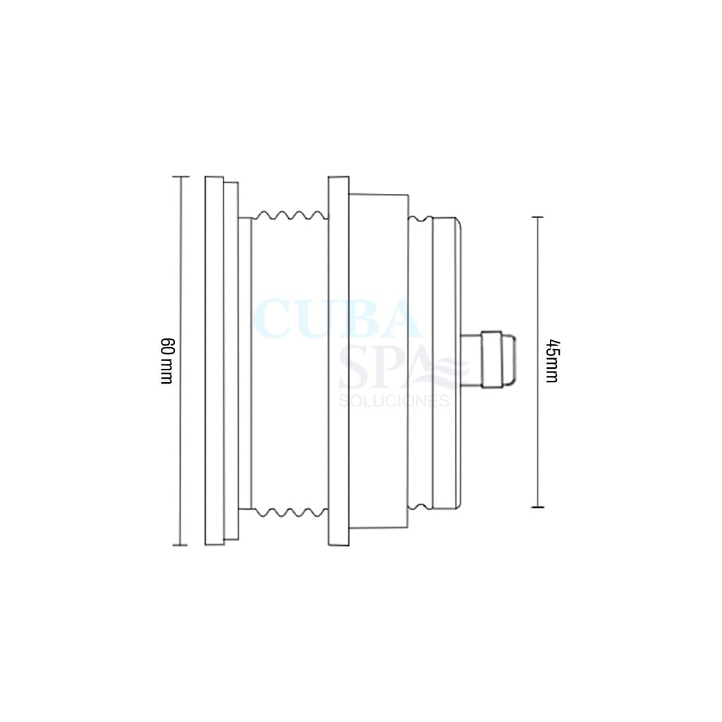 LUZ LED WATERPROOF EN ALUMINIO BRILLANTE 60 MM CODIG. 03130460009