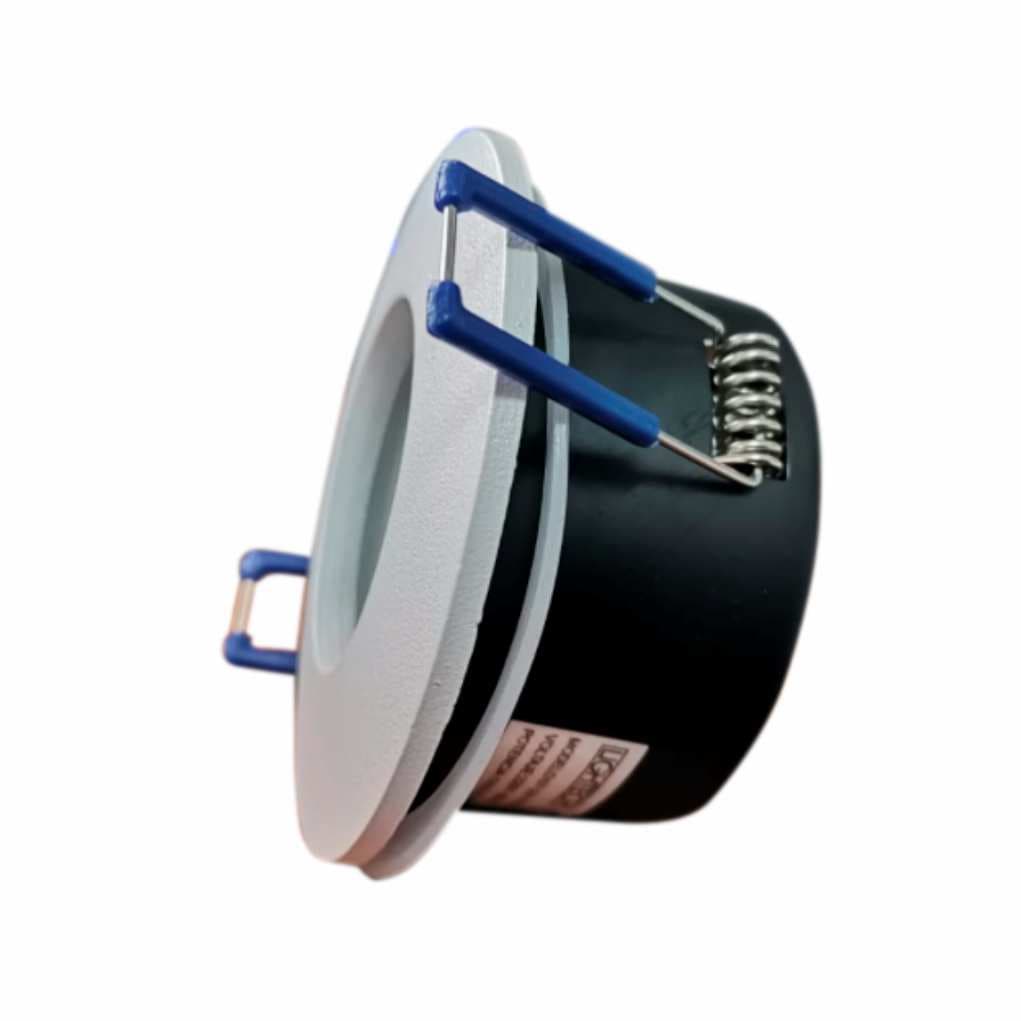 SPOT HERMETICO BLANCO FIJO 220v CON FOCO LED PARA SPOT AZUL