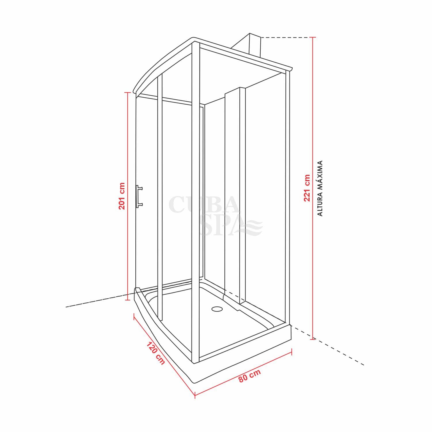 CABINA DE VAPOR OLYMPUS (80*120*221) Lima