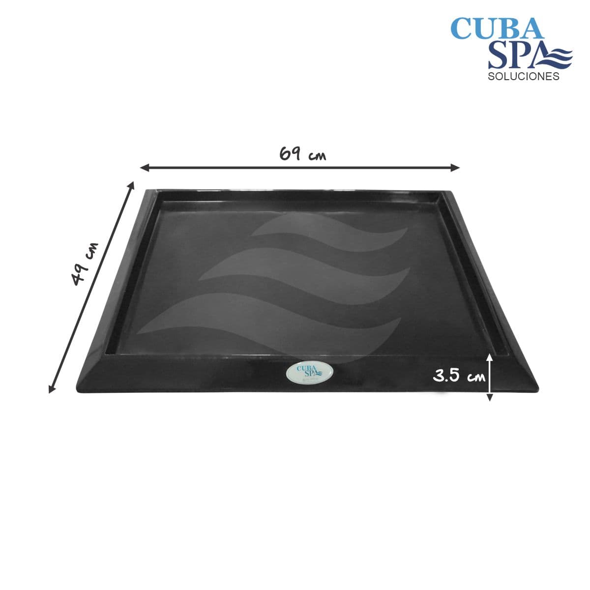 PEDILUVIO NEGRO 69*49*3.5cm | FIBRA DE VIDRIO