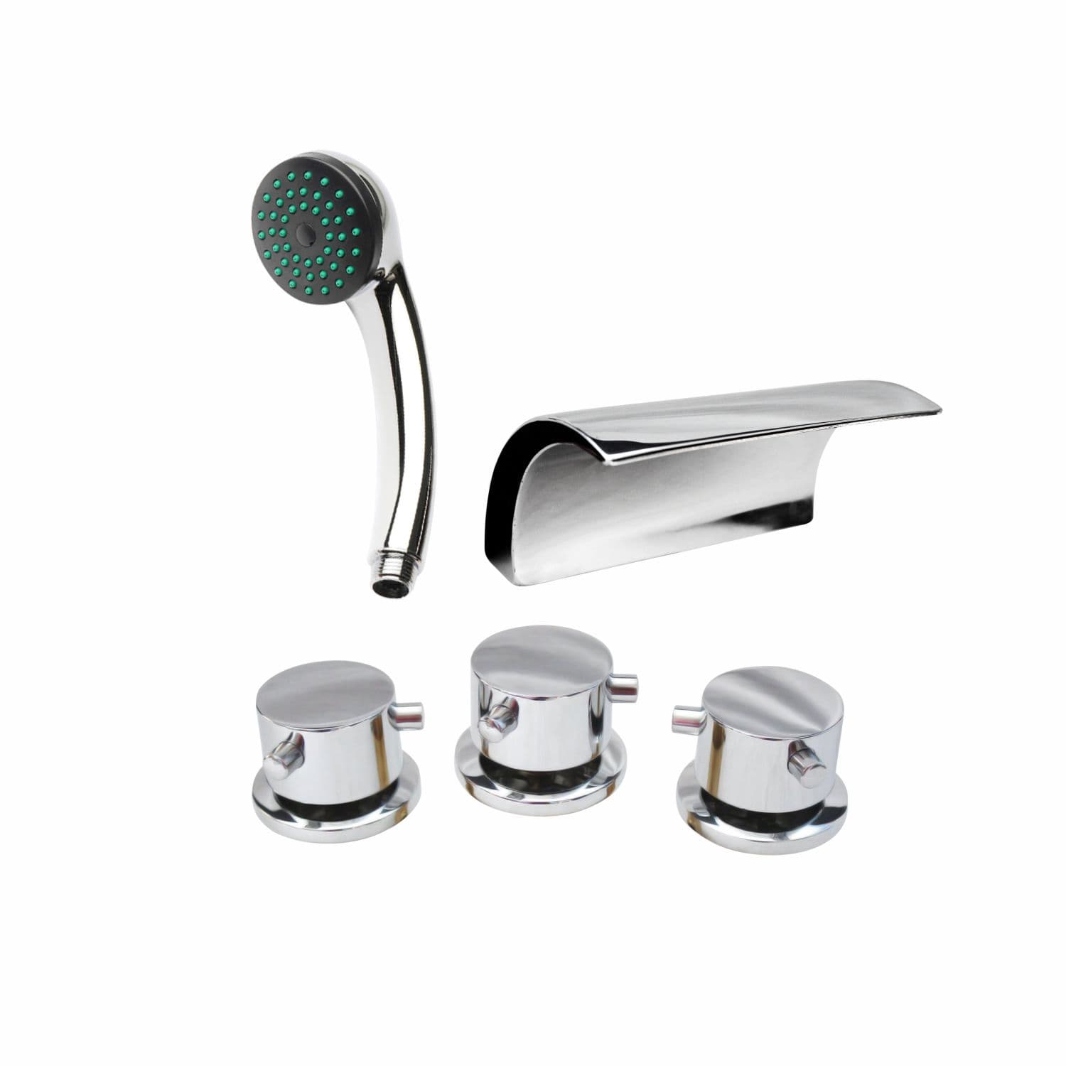 MEZCLADORA AL MUEBLE 3 PERILLAS – DUCHA TELÉFONO – CASCADA / GEMINIS