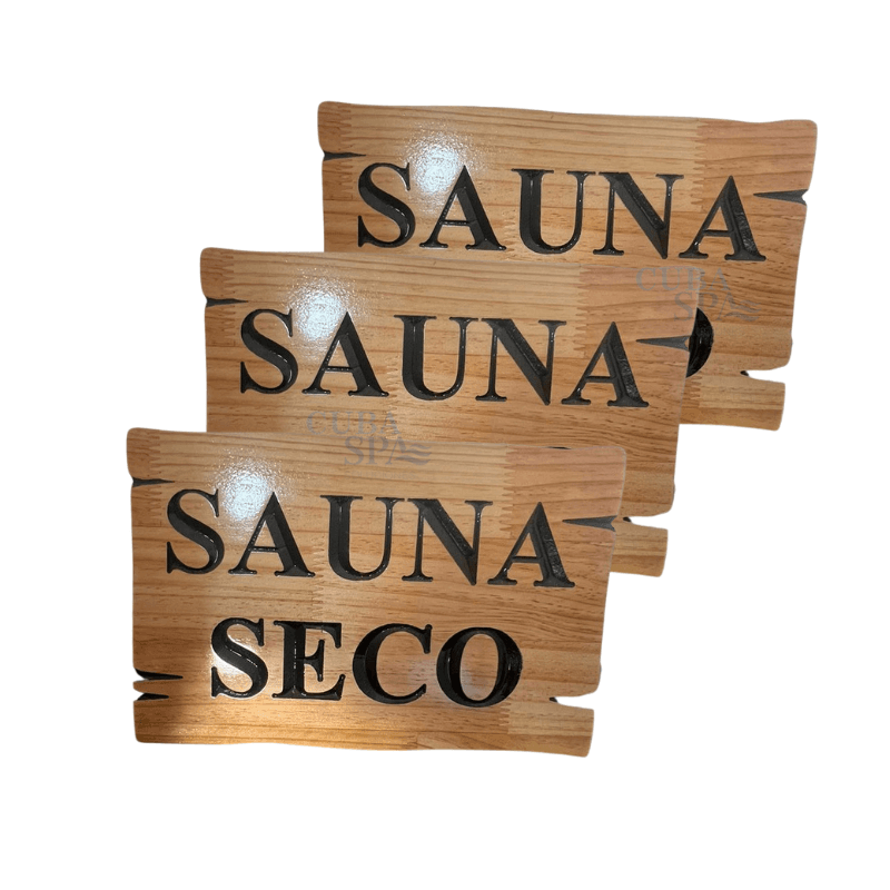 Letrero de Madera de 30x20 "Sauna seco"