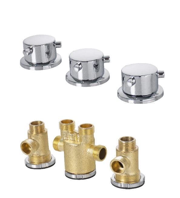 Kit Grifería para Tina Hidro Géminis en Bronce Cromado — imagen 2