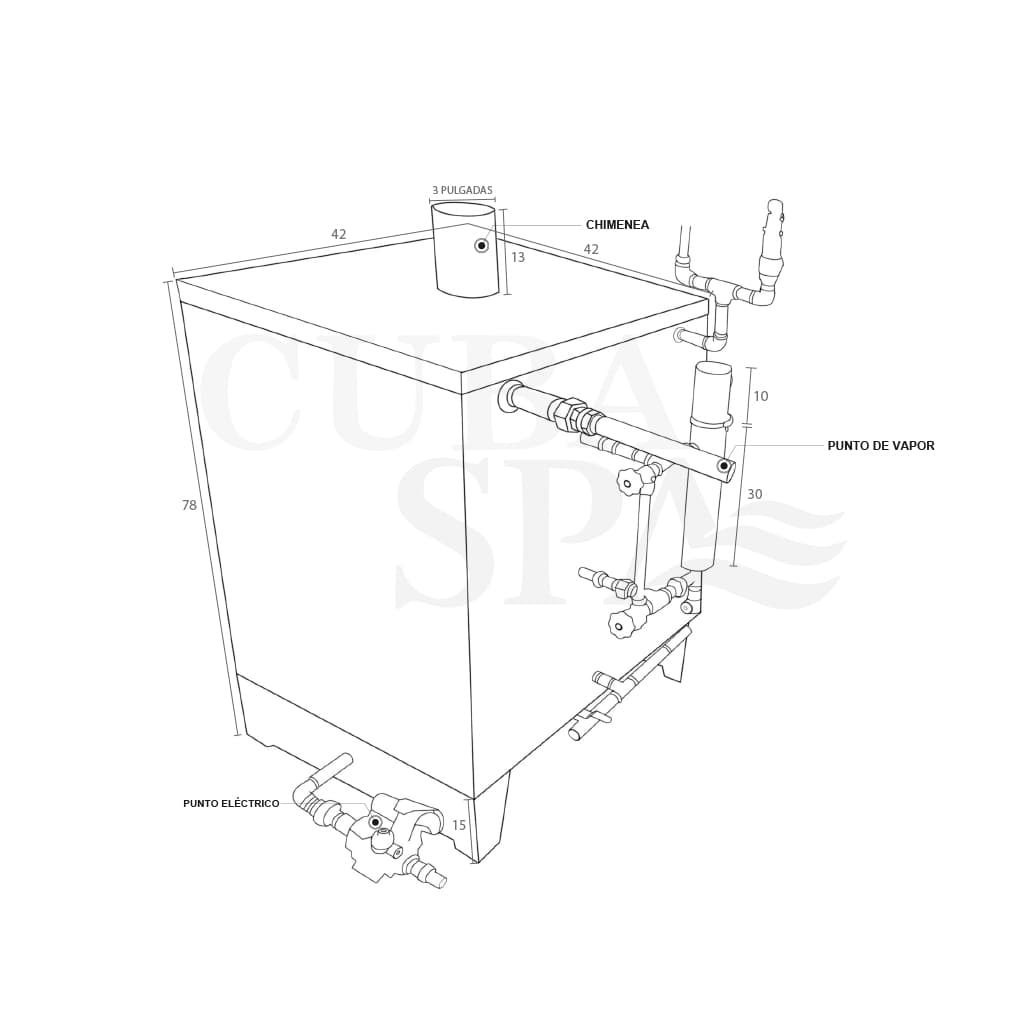 Generador de vapor a gas GLP o GNV 100,000 BTU